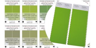 PANTONE ® COTTON SWATCH CARD in 2801 UNIQUE COLORS, cut into 2 STRIPS, double-layered, 5 cm x 11 cm each...